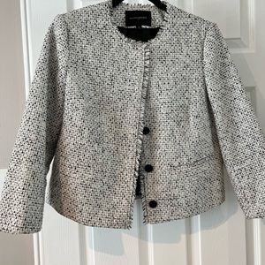 Banana Republic Chanel style jacket in black and white tweed